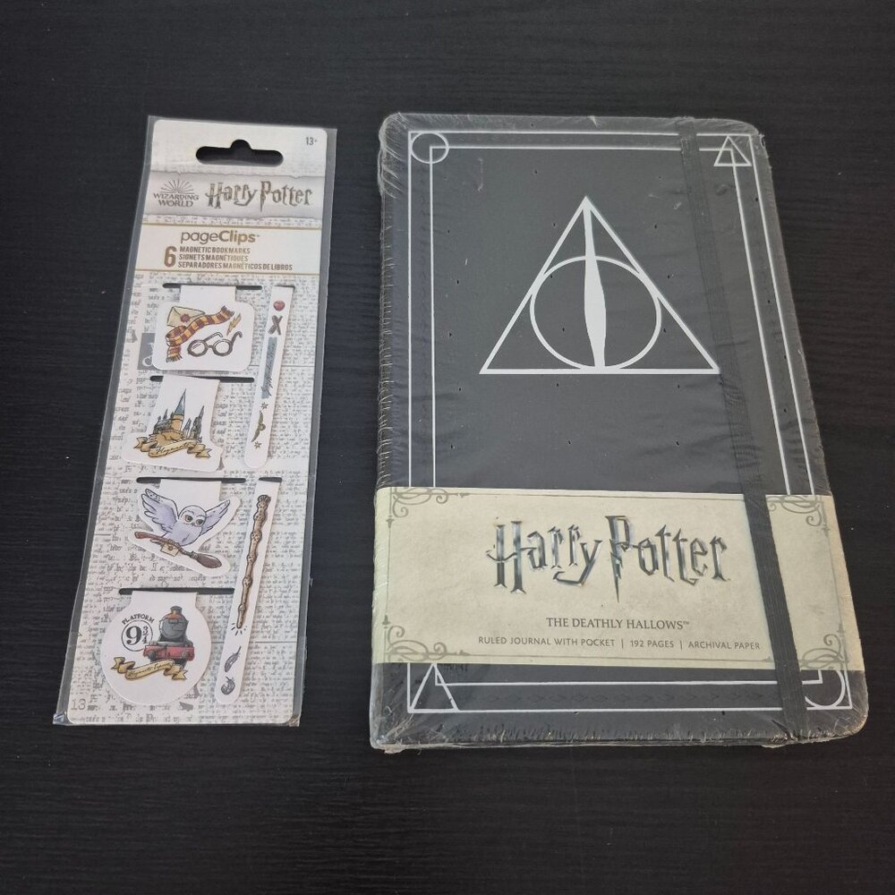 NEW Harry Potter Journal Magnetic Bookmarks Deathly Hallows Wizarding World